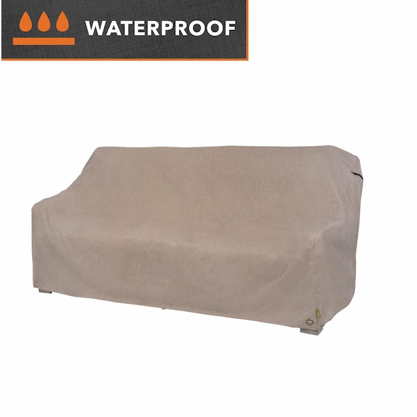 Modern Leisure Garrison Patio Loveseat Cover, Waterproof, Large, 76 in. L x 38 in. W x 38.25 in. H, Sandstone 3110 - main